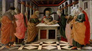 Esitys temppelissä, predella, yksityiskohta, n.1470 tekijältä G. da and Filippi, C. Carpi